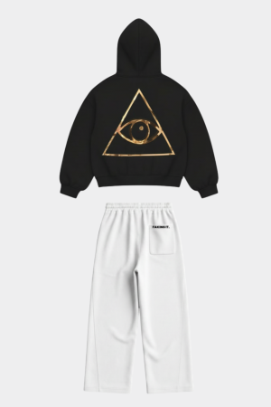 White & Black illuminati  Co-ord Set