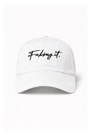 FAKING IT Baseball Caps White